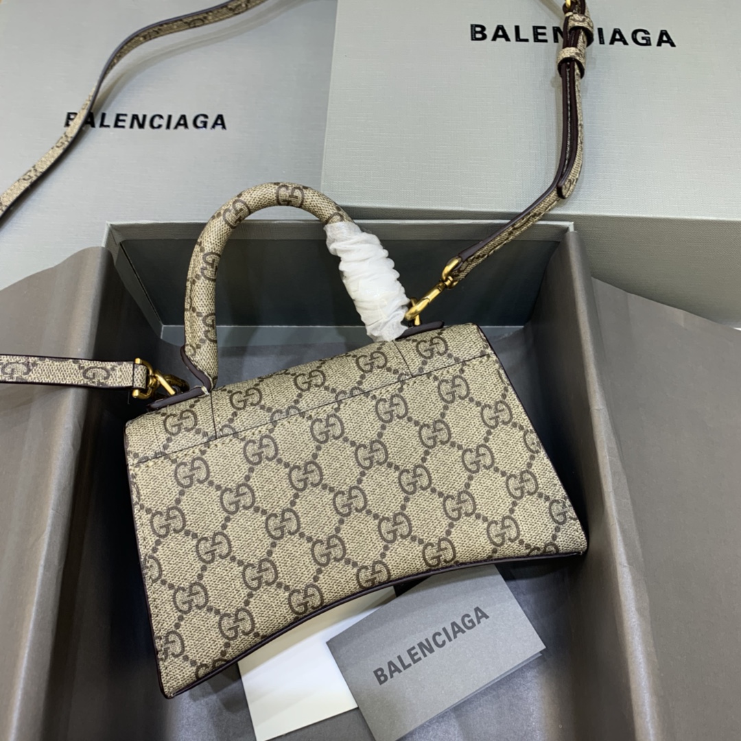 Balenciaga Hourglass XS Handbag GG Monogram Coated Canvas Shoulder Bag